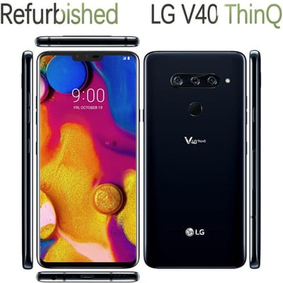 Téléphone Mobile LG V40 ThinQ Original Reconditionné 6,4  6 Go RAM 64 Go/128 Go ROM Avec Simple 1/2 SIM V405UA 64GB Simple Set noir