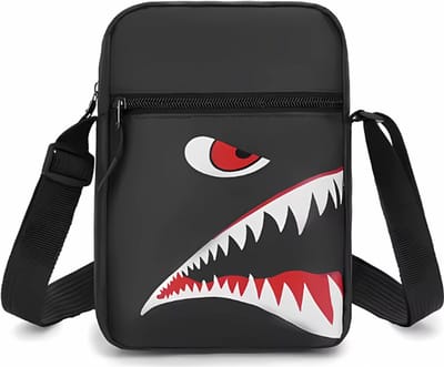 S4D® - Schoudertas - Schoudertassen Voor Heren - Crossbody Bag Heren - Schoudertas Mannen - SharkBag Zwart - Compact