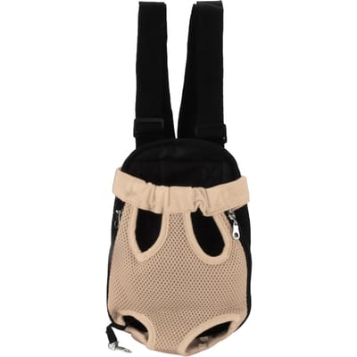 Sac à dos de poitrine pour animal de compagnie Respirant Portable Sac à dos de transport pour chat et chien devant pour la randonnée, les voyages, le vélo S beige