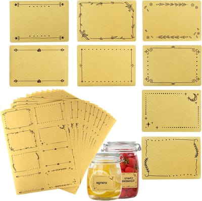Zelfklevende Kraft Papier Labels voor Handgeschreven Notities - 120 x Rectangulaire Naamstickers, Jam Labels en Decoratieve Stickers voor School en Bruiloften