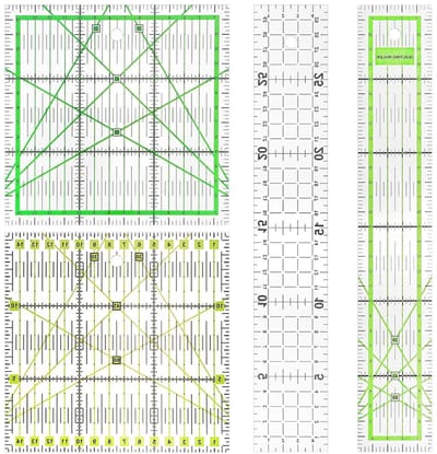 SnelShoppen - 4 Stuks Patchwork Liniaal Quilt 15x15cm/5x30cm Quilten Naaien Liniaal Set met Hoekweergave Accessoires voor Stof Creatieve Ambachten