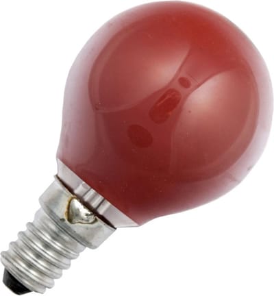 Schiefer E14 Kogel Gloeilamp | 15W Rood 10lm 220V/240V | Dimbaar