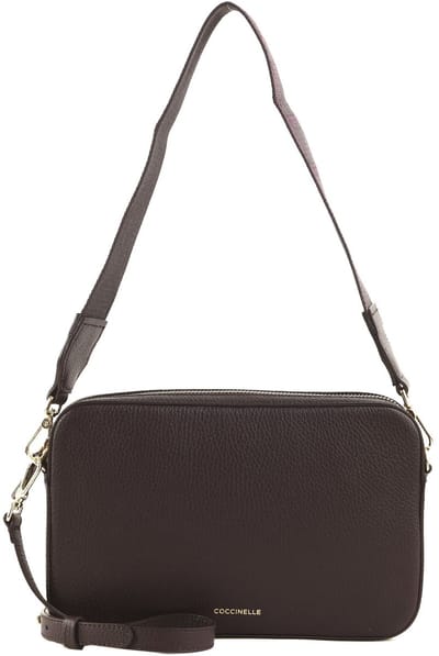 COCCINELLE Leren schoudertas Tebe Mini Bag Grained Leather Prune donkerpaars