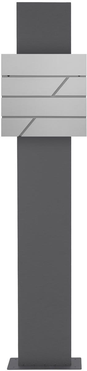 ML-Design brievenbus met krantenvak, lichtgrijs, 37x11x37 cm, gemaakt van roestvrij staal
