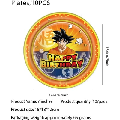 Dragon Ball Ensemble de Décoration Joyeux Anniversaire Nappe Assiette Serviette Gobelet Décoration de Cupcake Chapeau de Fête Douche de Bébé Cadeaux de Fête Dragon Ball