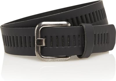 Timbelt Leren Geperforeerde Sleufjesriem Riem voor Dames en Heren - Breedte 4 cm - Sleufjes Riem Echt Leer - zwart - Riemmaat 85 - Totale lengte 100 cm