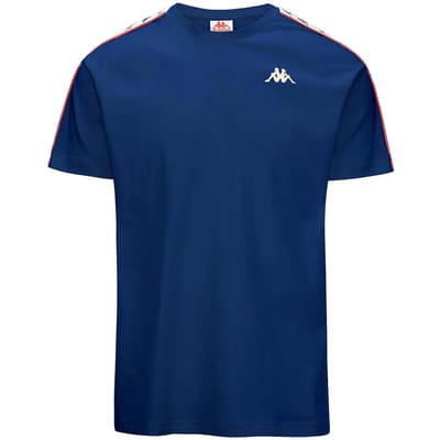 Kappa Coen Slim 222 Banda T-shirt Met Korte Mouwen Blauw L Man