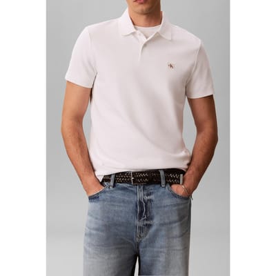 Calvin Klein Short Sleeve Micro Waffle Classic Tee Bright White Taglia: S | Magliette basic Outlet | Uomo | Bianco
