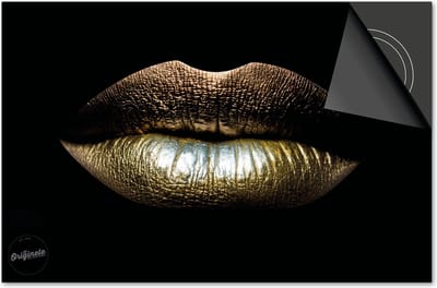 Inductie beschermer 60x60 - afdekplaat inductie mat - Dietrix Kookplaat beschermer - Exclusief - Black en Gold - Lippen