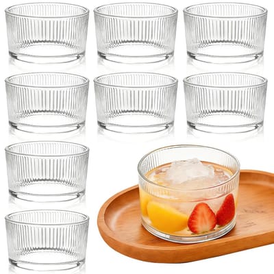 Set van 8 Transparante Dessertglazen van 200 ml - Ideaal voor Tiramisu, Pudding, IJs en Jams, Perfect voor Yogurt en Granola Snacks