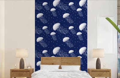 Behang - Fotobehang Patronen - Water - Kwal - Jongens - Kinderen - Kids - Baby - Breedte 150 cm x hoogte 240 cm