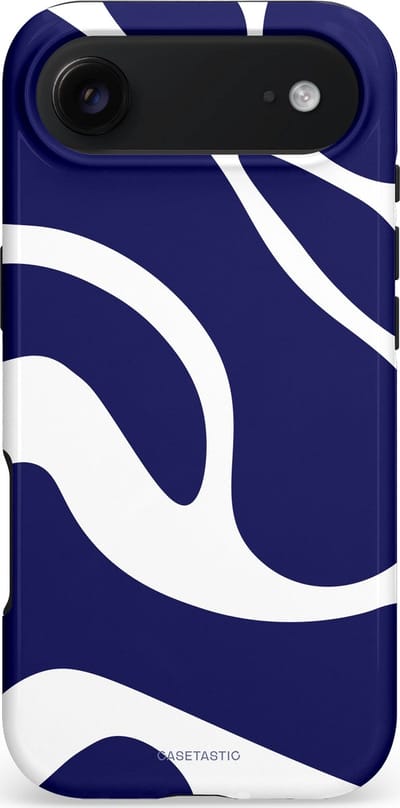 Casetastic hoesje geschikt voor Apple iPhone Air - MagSafe - Dubbellaagse bescherming - Zeebries Golven - Fashion Case - Donkerblauw Wit