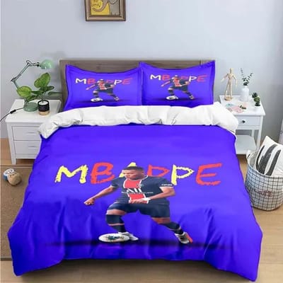 Mode Voetbal M-Mbappe Digitale Print Beddengoed Set Dekbedovertrek Dekbed Bed Jeugd Kinderen Meisjes Jongens Verjaardagscadeau AU King(245*210cm)3pcs