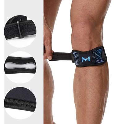 Loogdeel Verstelbare Knieband Brace Ondersteuningsband Voor Voetbal Basketbal Hardlopen Patellapees Stabilisator black