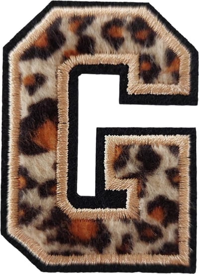 Strijk Embleem Alfabet Patch - Letter G - Panterprint - 6cm hoog - Letters Stof Applicatie - Geborduurd - Strijkletters - Patches - Iron On