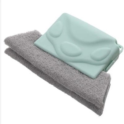 Brosse de nettoyage de rainure de porte Chiffon de nettoyage de rainure de fenêtre Outil de nettoyage de rail de porte coulissante Outils de nettoyage de fente portables à main 1pcs vert