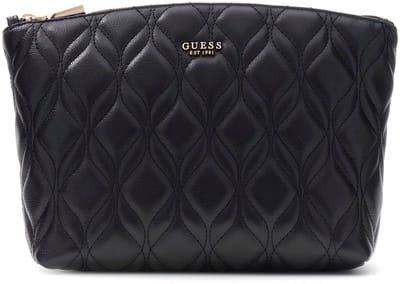 GUESS toilettas Maxine Top Zip Cosmetic Bag Black zwart