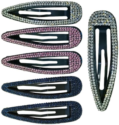 Dailygoods- Haarspeldjes 6-delig - Strass Haarclips - Elegante Metalen Haarspeldjes - Glamoureuze Haaraccessoires - Duurzame Klikconstructie - Veilige Grip