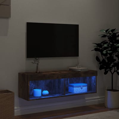 vidaXL - Tv-meubel - LED-verlichting - 100x30x30 - cm - gerookt - eikenkleurig