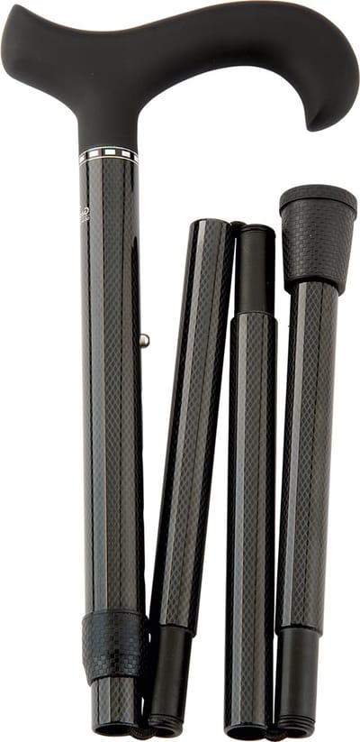 Gastrock - Carbon - Wandelstok - Opvouwbare wandelstok "CARBON - DESIGN" verstelbaar van 84 cm - 94 cm belastbaar tot 100 kg