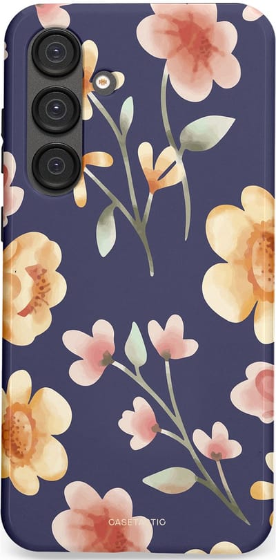 Casetastic Hoesje Geschikt voor Samsung S25 Plus - Stijlvolle Beschermende Duo-layer Case - Fluweel Bloemendesign