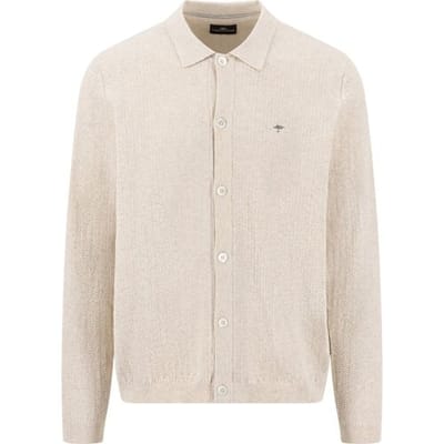 Fynch-Hatton Vest Buttoned Cardigan Allover Structure New Off White / male