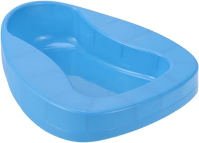 Bedpan Kunststof - Potje Toilet - Thuiszorg Assistentie - Universele Pasvorm - 36 x 30 x 8.5 cm - Blauw
