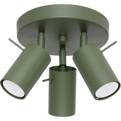 Sollux Lighting Plafondlamp Ring - GU10 - olijfgroen - staal - 18.5x19.5x19.5cm