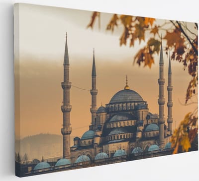 Saammp - Canvas Schilderij - Religie - Sultan Ahmetmoskee - Steden - Landen - 30x20 - Foto op canvas - Wanddecoratie - muurdecoratie Woonkamer - Slaapkamer decoratie - Canvas Print