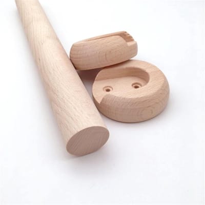 Houten Kledingroede - Kledinghangerstang - Garderobe Opruimen - Verstelbare Lengte - 50-150 cm - Natuurlijk Hout