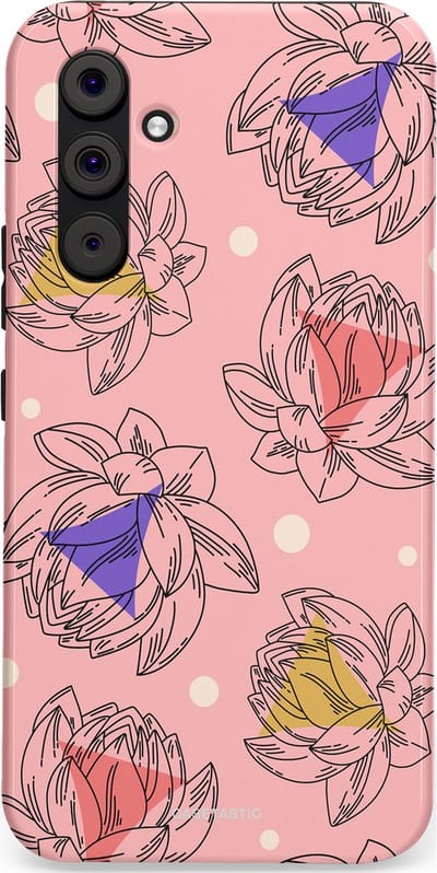Casetastic Hoesje Geschikt voor Samsung A54 (5G) - Stijlvolle Beschermende Duo-layer Case - Bloemen Pastel Roze