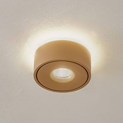 Arcchio LED plafondlamp Rotari, bruin, up en down