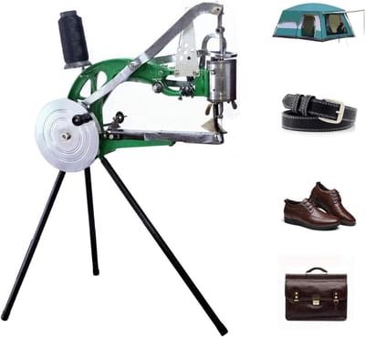 Schoenreparatie-naaimachine met statiefstandaard, duurzame metalen constructie, verstelbare naaldafstand, complete set met accessoires voor leer en stof