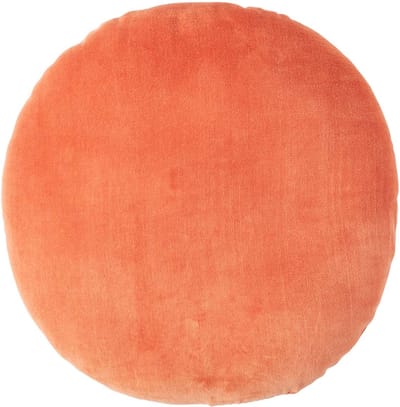 Homescapes fluwelen kussen, 40 cm rond, oranje