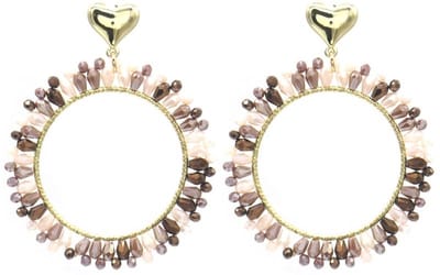 Oorbellen - oorringen - sieraad - accessoire - oorsieraad - goudkleurig - bruin - hartje - liefde - amour - hip - trendy - tijdloos - cadeau - geschenk - feest - verjaardag - vrouwen - dames – valentijn – cadeau