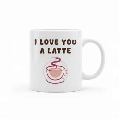 I Love You a Latte Mok – Schattig Koffie Tekst Cadeau voor Hem & Haar | Keramische Koffiemok 330 ml