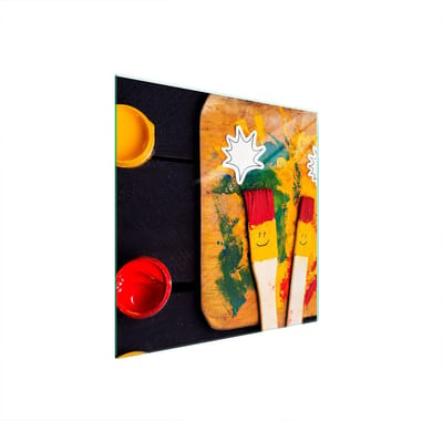 TMK ArtDeko - Beschermplaat voor Kookplaat - 50x52 cm - Gehard Glas - Veelkleurig