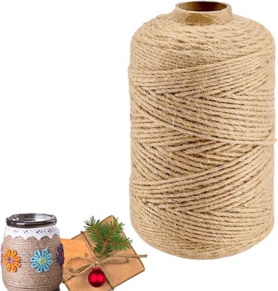500 m x 2 mm natuurlijk jute koord voor knutselen, tuinieren, decoratie en fotohangen, sterk en duurzaam pakketkoord
