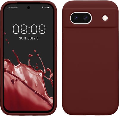 kwmobile telefoonhoesje geschikt voor Google Pixel 8a - Hoesje met siliconen coating - Smartphone case in wijnrood