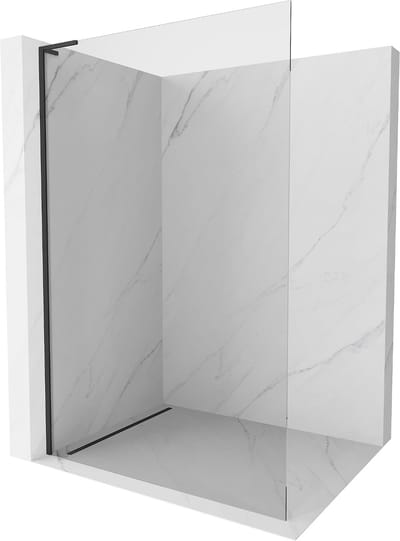 Mexen Kioto L Douchewand Walk-in 50 x 200 , transparant, zwart - 800-050-103-70-00