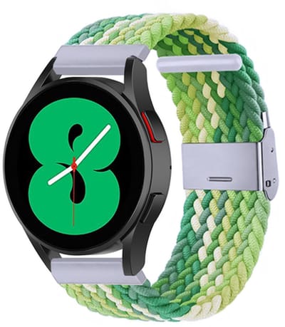 By Qubix - geschikt voor Huawei Watch GT 6 / GT 7 - 41mm - Braided nylon bandje - Groen / lichtgroen