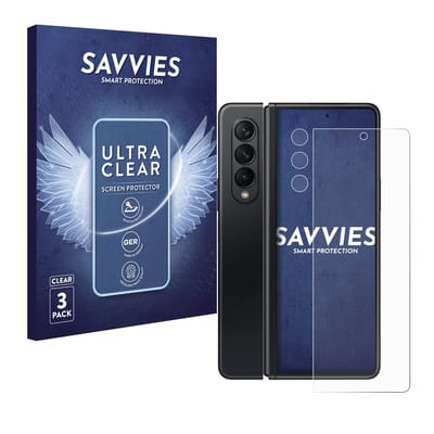 Savvies - Screenprotector voor Samsung Galaxy Z Fold 3 5G (Voor+Camera) - Folie Beschermfolie transparant 6 Stuks