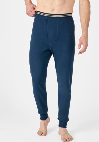 Damart - Lange onderbroek met gulp Thermolactyl, geborstelde fleece - Heren - Blauw - S