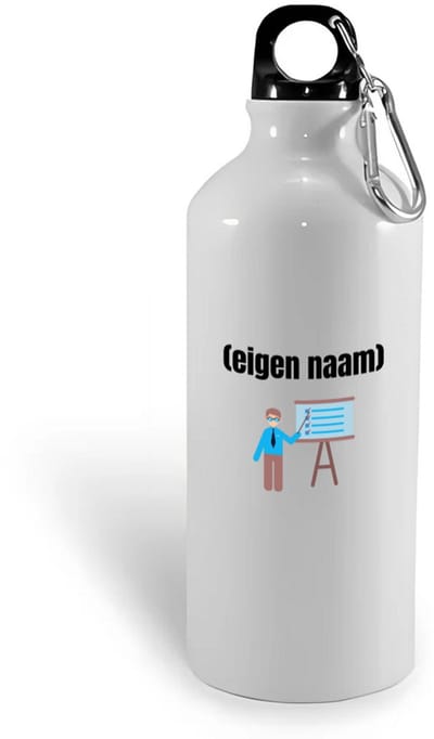 Hacebo® - docent met checklist met eigen naam waterfles - Docent - meesters of juffen - collega's - verjaardag - afscheidscadeau - geschenk - kado - water fles - 400ML