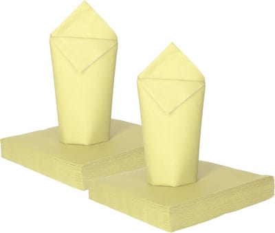 Givi Italia Feestelijke servetten - 32x - lichtgeel - 3 laags - 33x33cm