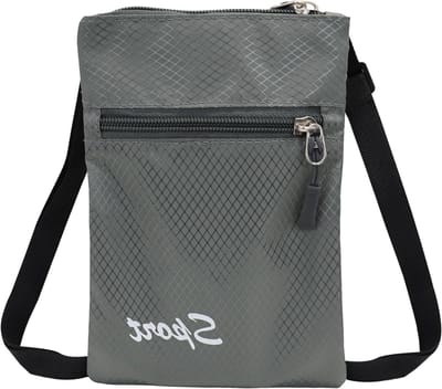 Kleine schoudertas voor dames en heren met 2 ritszakken, verstelbare schouderriem, nylon crossbody tas, ideaal voor dagelijks gebruik en kamperen