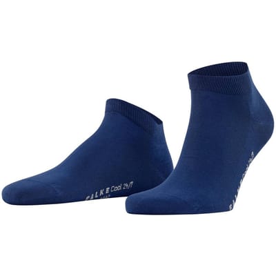 FALKE Cool 24/7 kort eenkleurig katoen sneakersokken enkelsokken heren blauw - maat 39-40