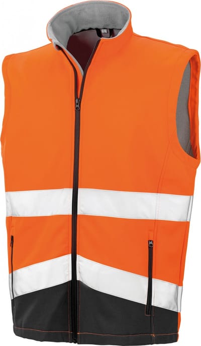 Result High-viz softshell jacket R451X - Fluorescent Orange / Black - XXL