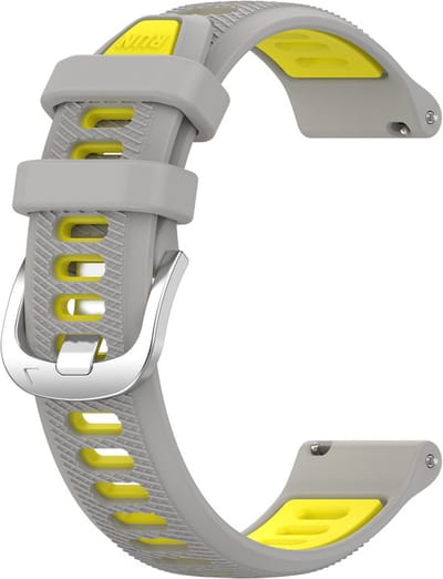 Siliconen bandje - geschikt voor Garmin Vivoactive 4 / Venu 2 / Venu 3 / Forerunner 255 / 265 - grijs-geel