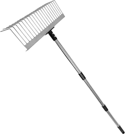 Bladhark - Struikhark Gazonhark - Tuinonderhoud Bladruimen - Telescopische Steel - Verstelbaar 125cm - Metaal
